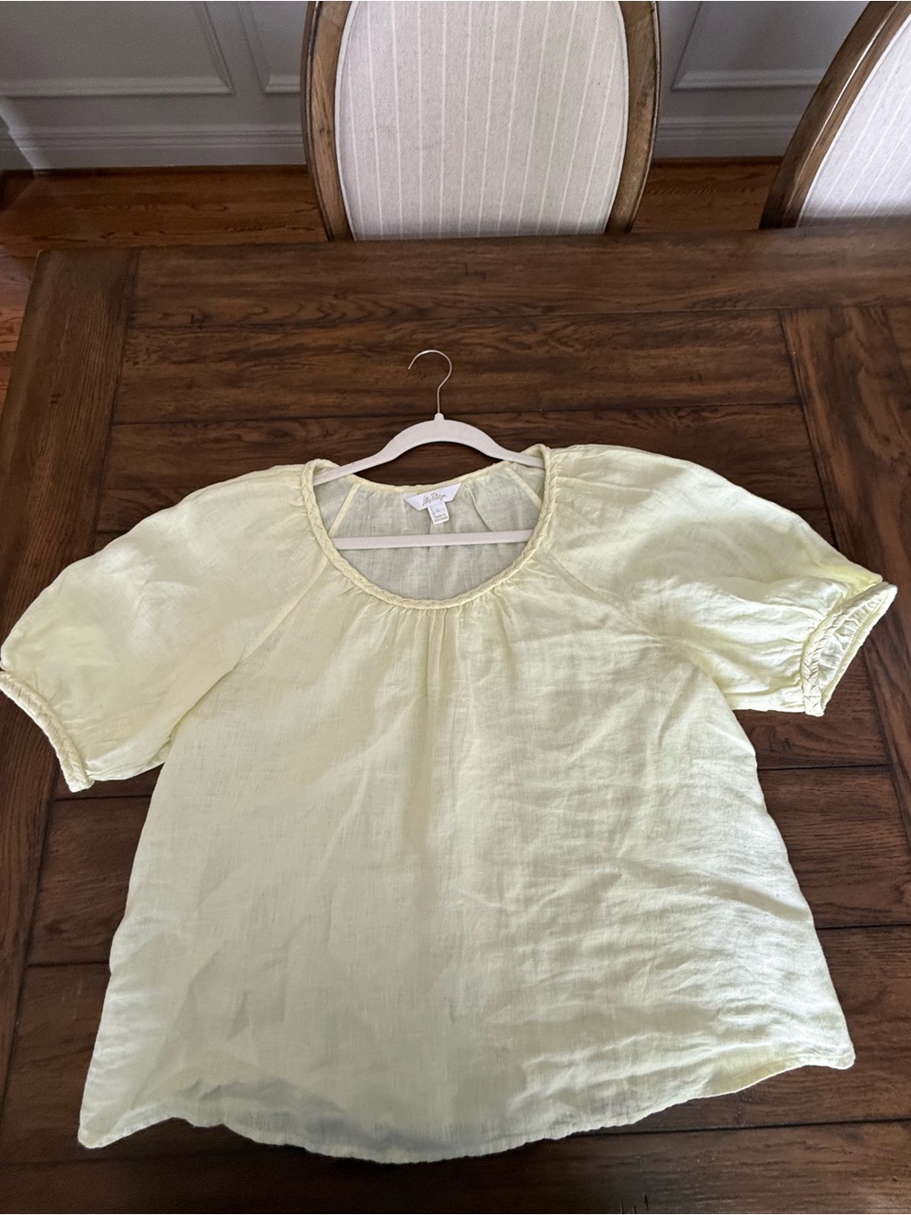 Lilly Pulitzer Pale Yellow Sheer Cotton Top